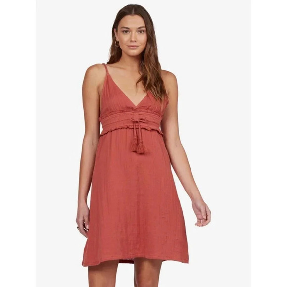 Roxy Simple Blossom Dress NWT Burnt  Red Size Large - Picture 5 of 10